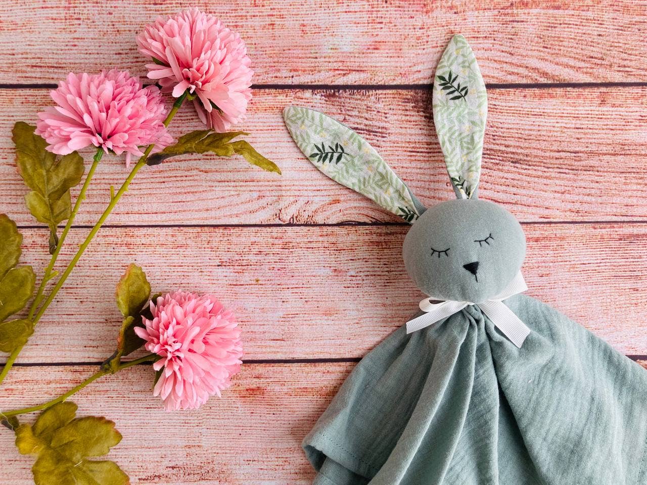 Bomullsmuslin snuggle bunny - salvia grön