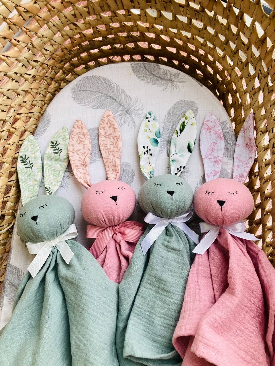 Bomullsmuslin snuggle bunny - salvia grön