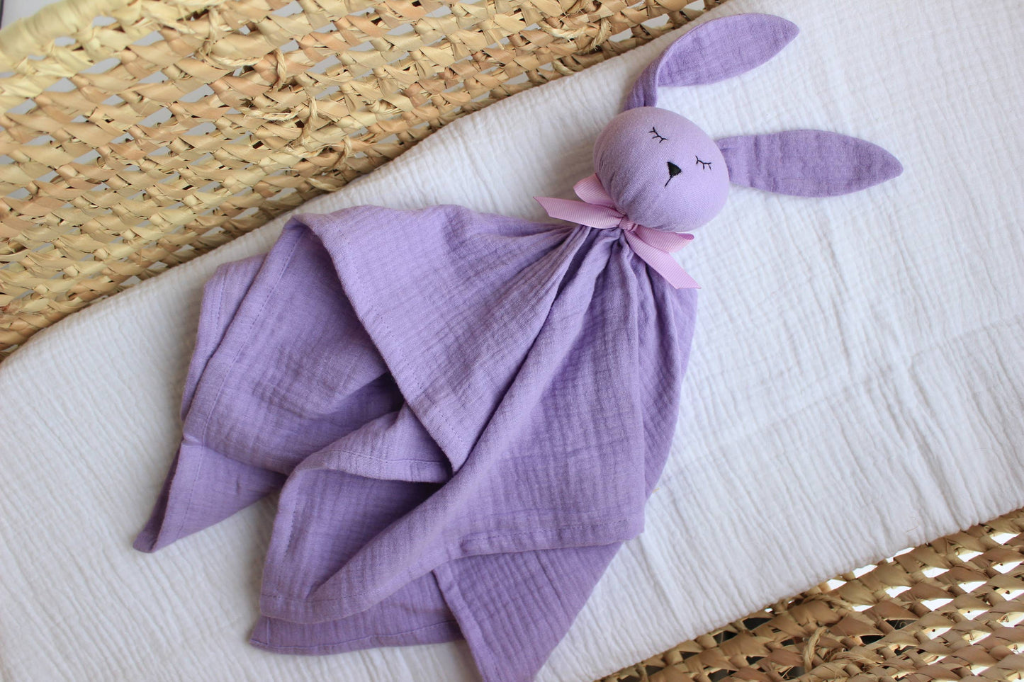 Bomullsmuslin snuggle bunny - lavendel
