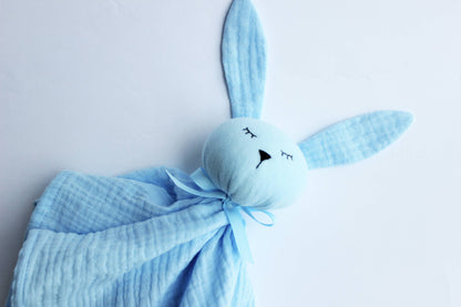 Bomullsmuslin snuggle bunny  - ljusblå