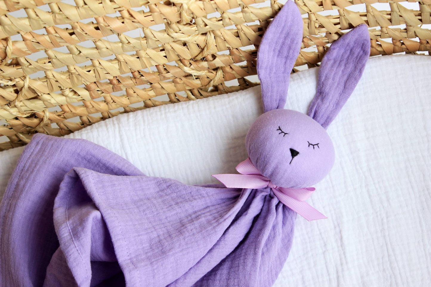 Bomullsmuslin snuggle bunny - lavendel